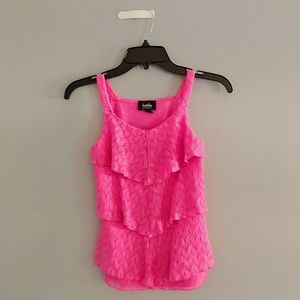 Pink Baby Girl Ruffled Tanktop